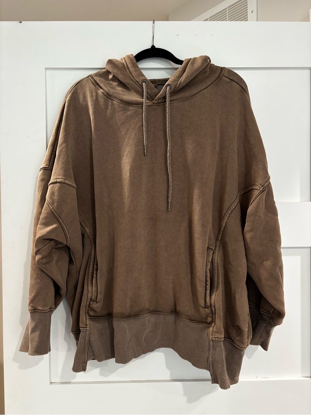 FREE PEOPLE Oversized Brown Hooded Sweatshirt